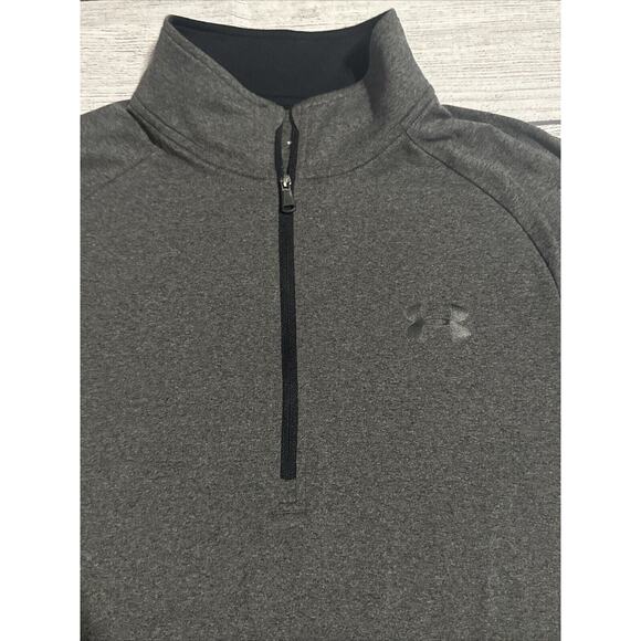 Under Armour Mens Small 1/4 Zip Pullover Long Sleeve Loose Fit DarkGrey - Picture 2 of 6